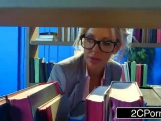 Bored Busty Librarian Courtney Taylor Hankering For a Hard prick to Suck